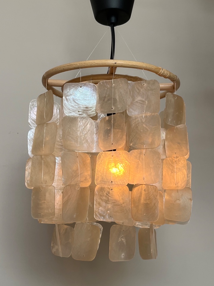 Set Van 2 Capiz Schelpen Schelp Hanglamp Hanglampen Opaline image 4
