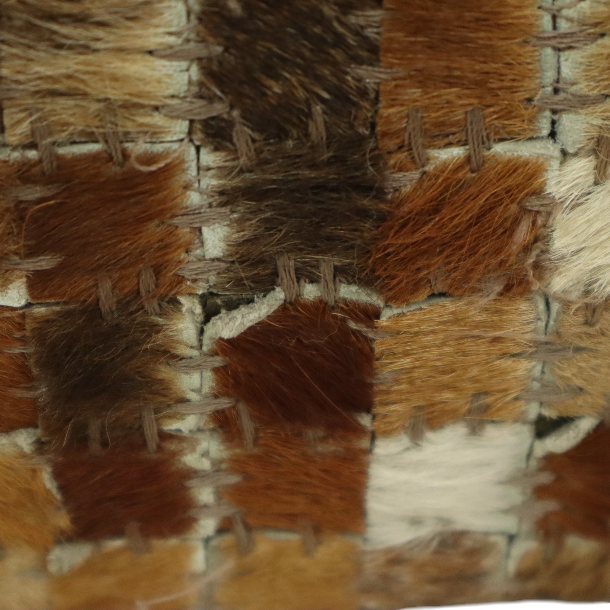Vintage Vierkante Poef Geitenleer Patchwork Mozaïek Patroon image 12