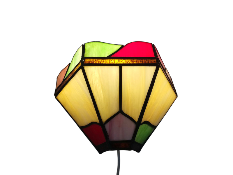 Wandlamp - Tiffany Stijl - Glas En Lood - 3e Kwart 20e Eeuw image 7