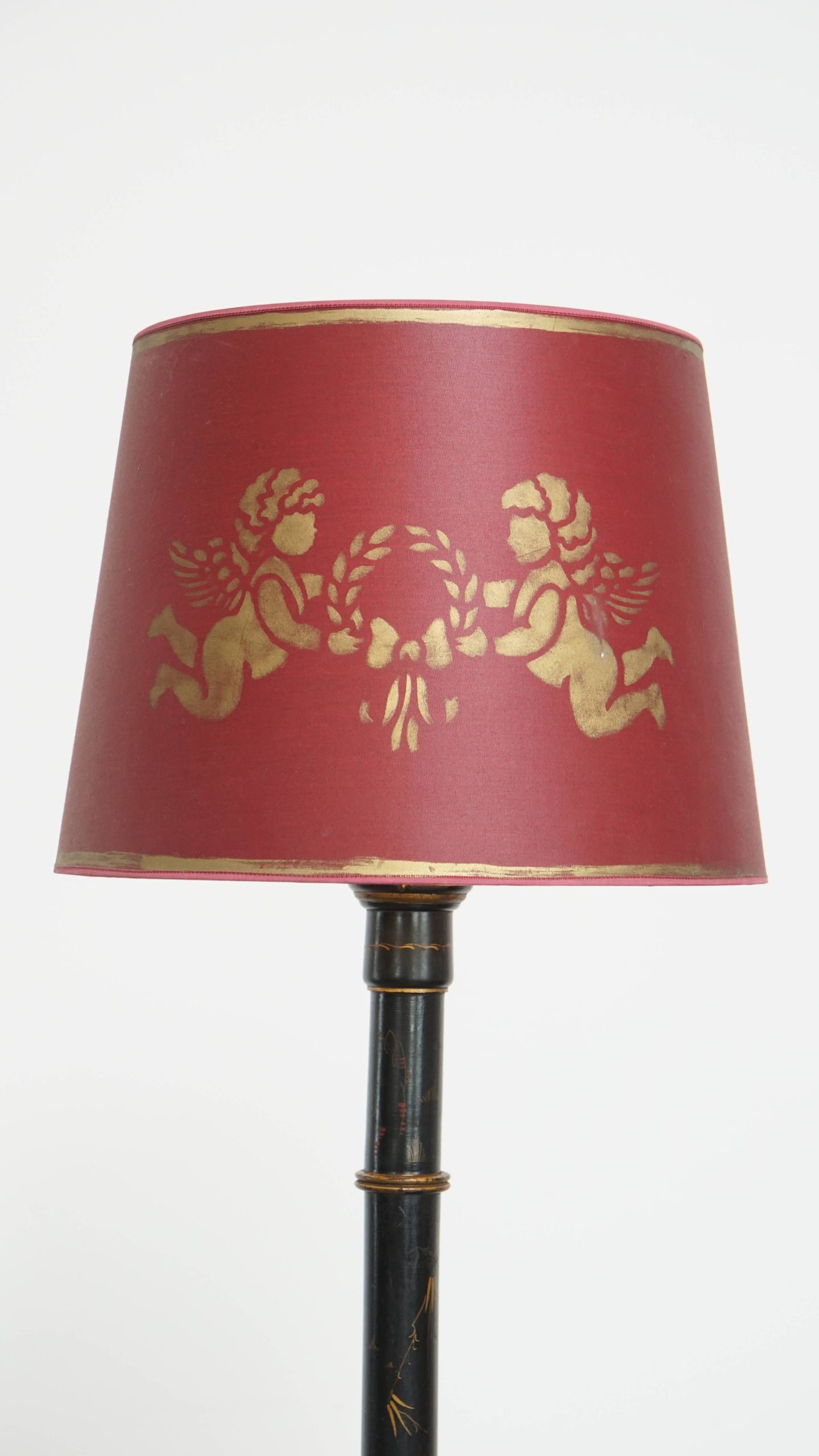 Prachtige Antieke Engelse Staande Lamp Uit Begin 1900 In Japanse Stijl Met Uniek Schilder Werk image 3