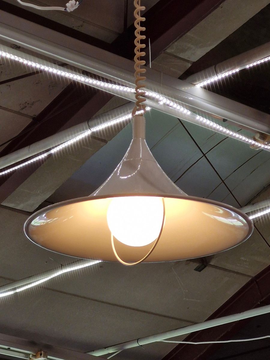 Vintage Heksenhoed Lamp Wit 70s image 7