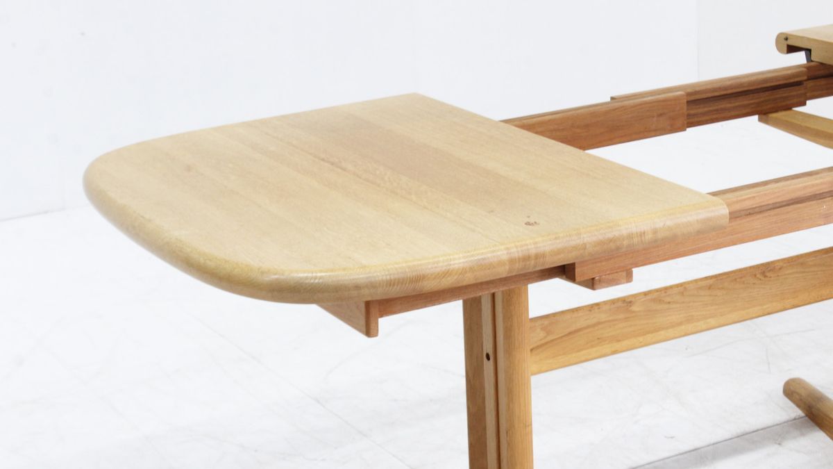 Vintage Deense Ovalen Uitschuifbare Eettafel Tafel Massief Hout image 4