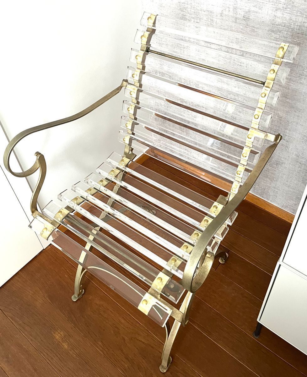 Prachtige Vintage Stoel In Acrylaat/plexi Met Mooie Gebogen Lijnen. image 2