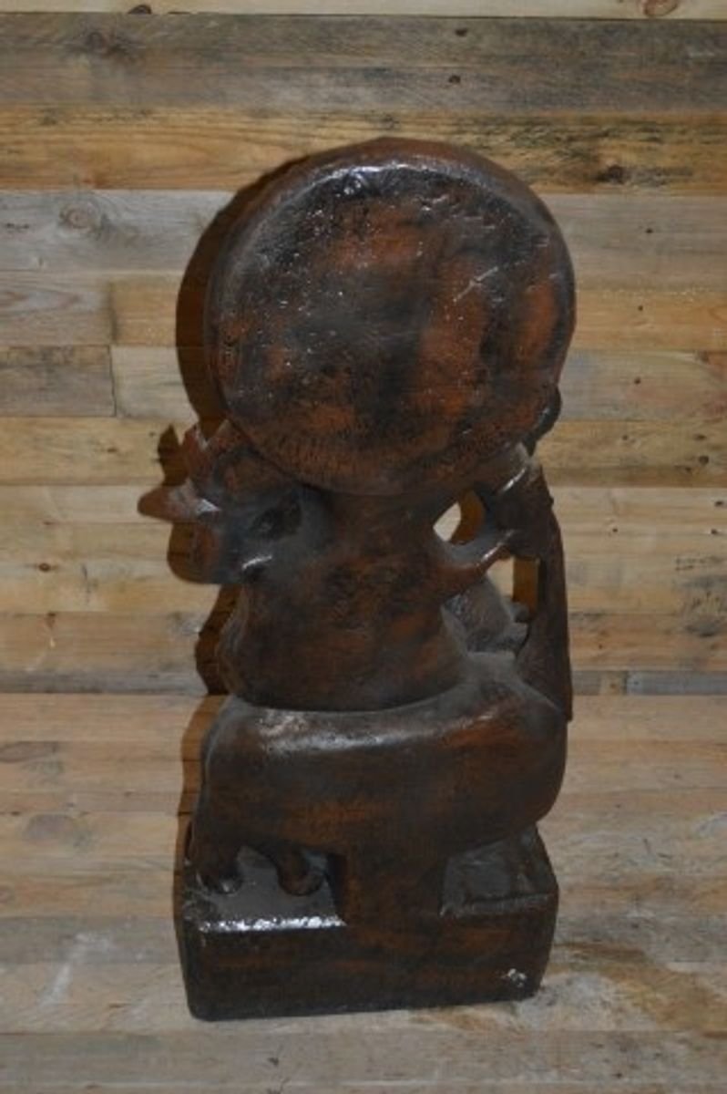 Betonnen Beeld Van Krishna Op Koe – Sierlijk Hindoestaanse Godenbeeld Voor Binnen Of Buiten image 7