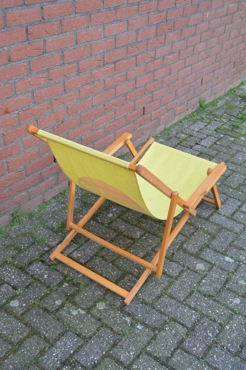 Vintage Houten Strandstoel Inklapbaar image 7