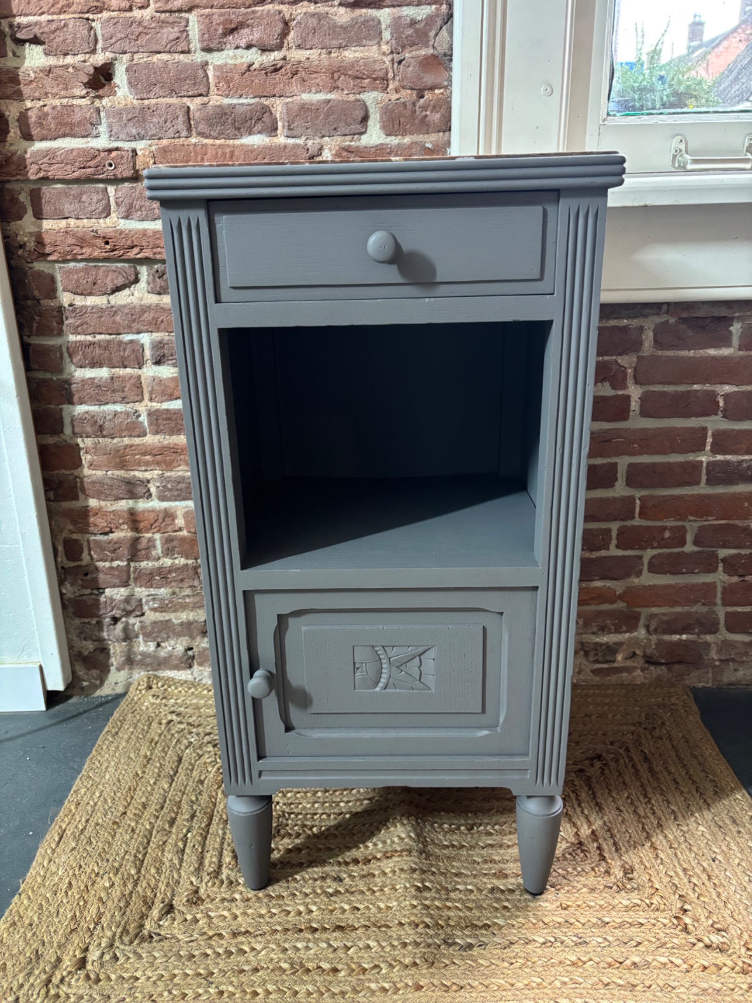 Grijs Nachtkastje Marmer Blad image 3