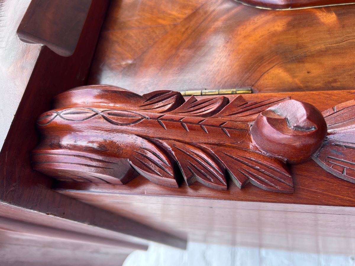 Heel Mooi Antiek Engels Mahonie Driedelig Kabinet, Met Planken En 3 Lades, 210 Cm Hoog image 16