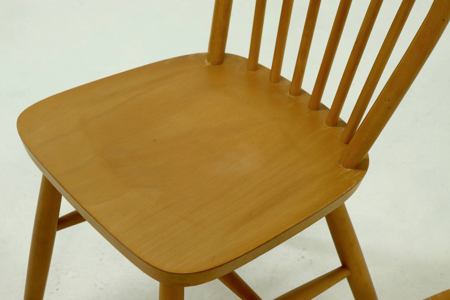 Set Of 4 Scandinavian Spindle Back Dining Chairs In Style Of Akerblom 1960s image 9