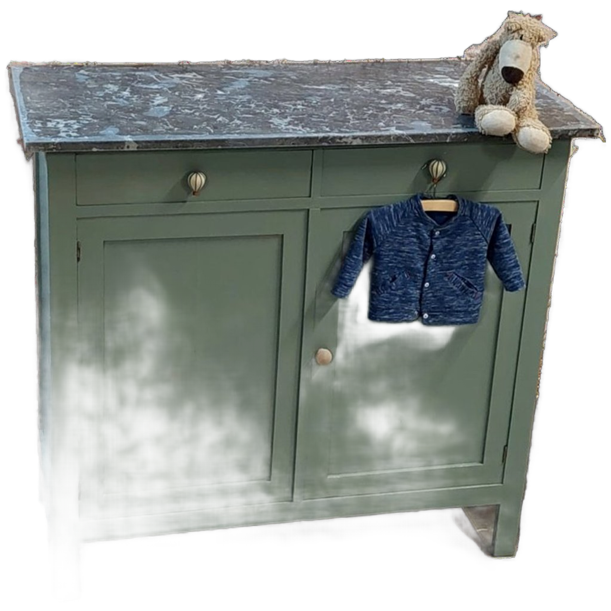 Vintage Groene Commode Met Marmeren Blad ‘eden’ image 2