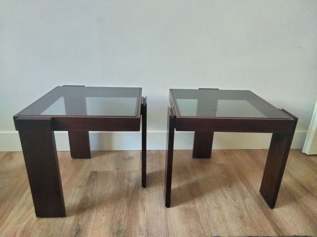 Houten Modulaire Vintage Bijzettafeltjes image 2
