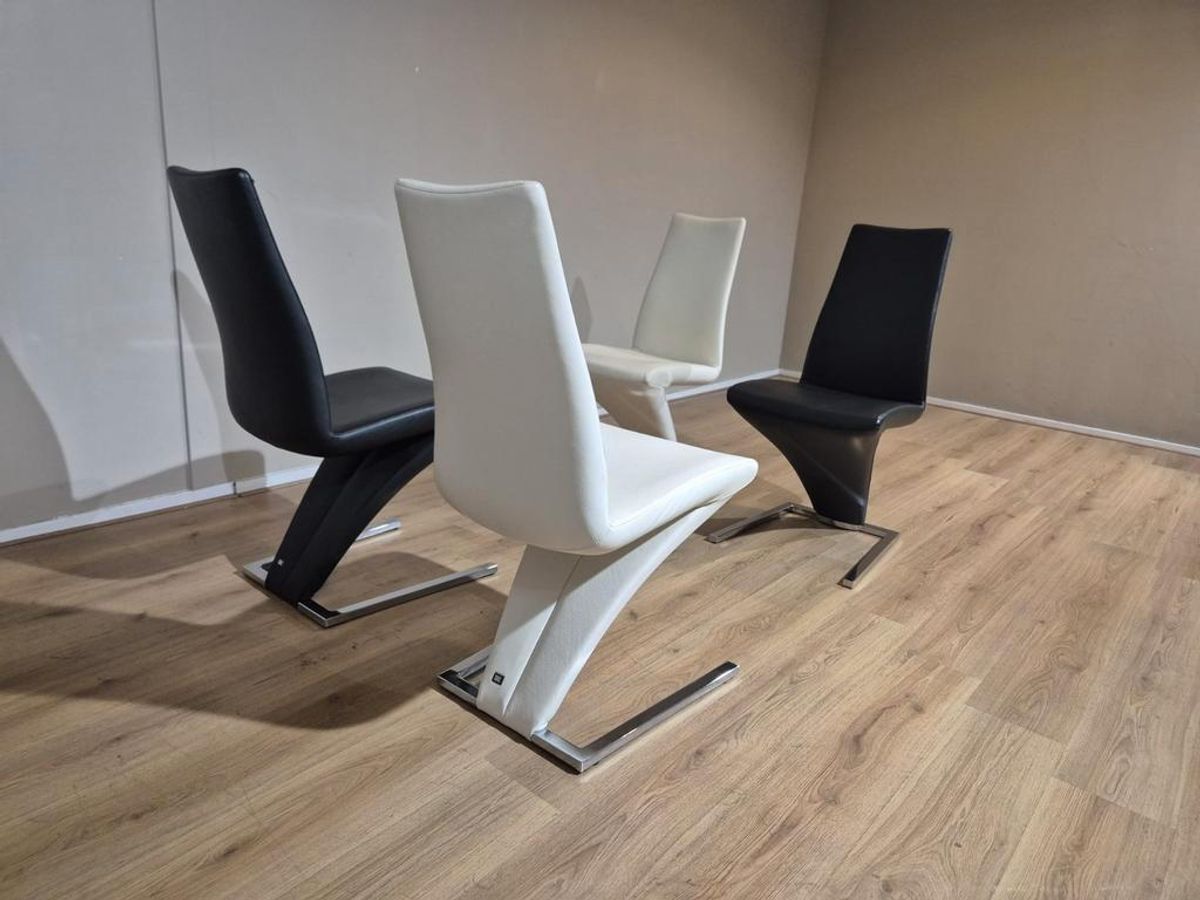 4x Rolf Benz 7800 - Eetkamerstoelen - Nieuwstaat - Zwart-wit image 17