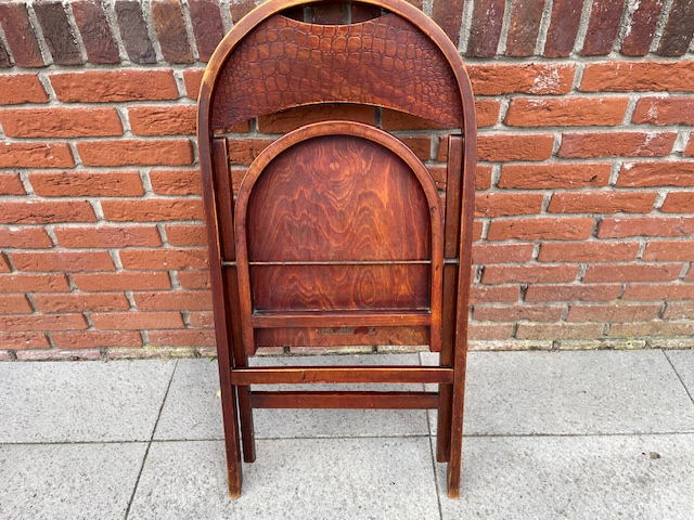 Thonet Cosmos B751 Klapstoel. Zeldzaam Krokodillenreliëf. image 8
