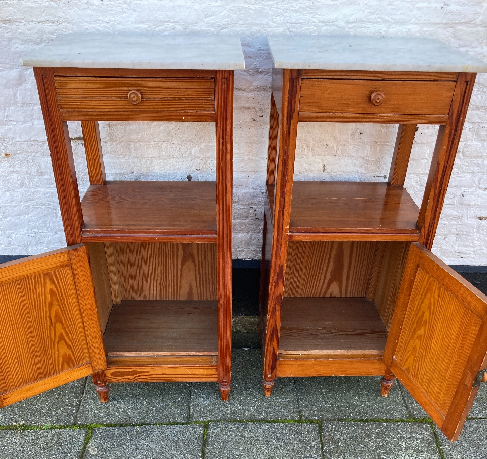 WOLTU Nachtkastjes, set van 2, commode met 3 laden, organizer, wit, salontafel, 39 x 28 x 54 cm, NTS26ws-2