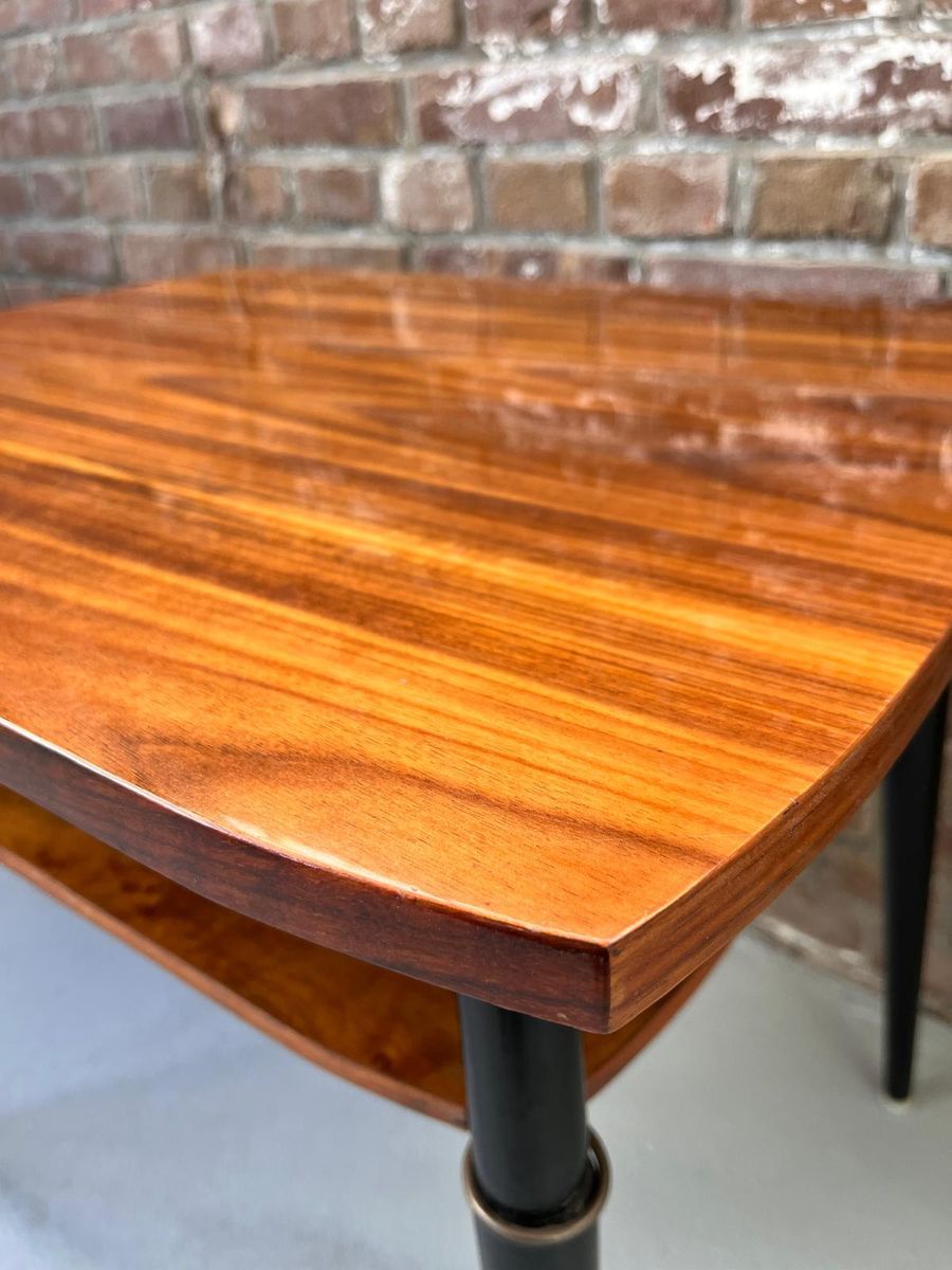 Vintage Hoogglanzende Houten Cocktailtafel, Salontafel Jaren 60, Mid Century Bijzettafel. image 15