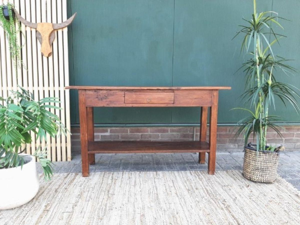 Robuuste Teak Houten Side Table Haltafel Landelijke Sidetable image 6