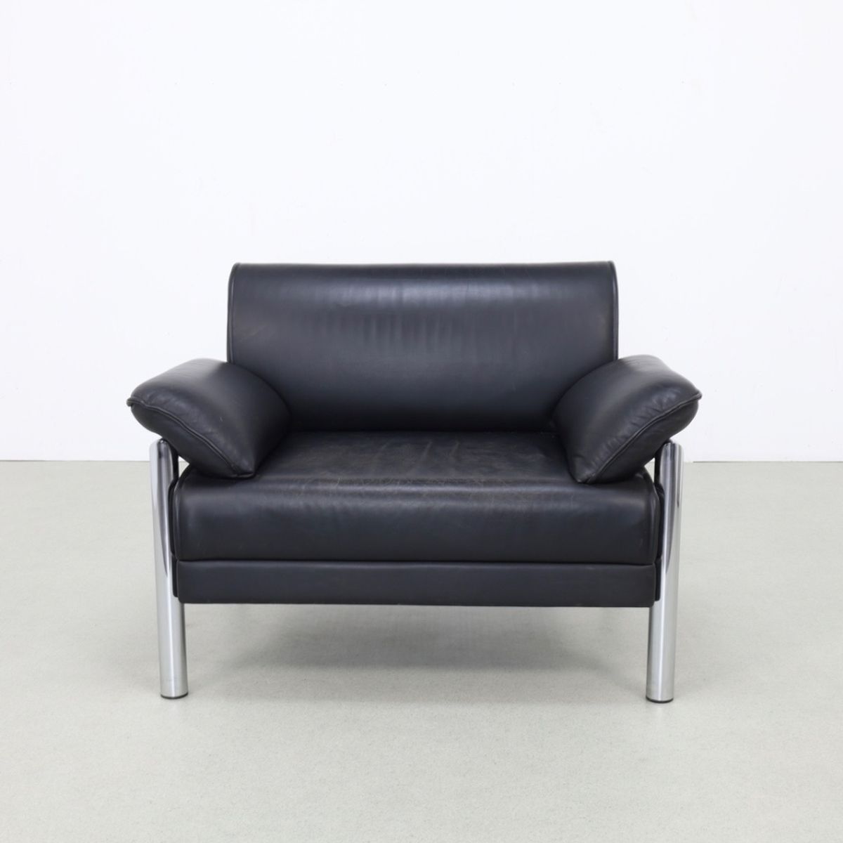 Postmoderne Fauteuil In Chroom & Leer, 1980s image 3