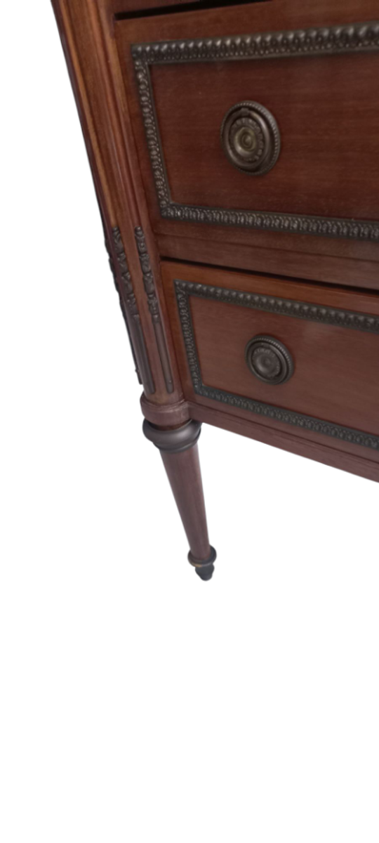 Louis Xvi 6 Laden Commode Met Grijs Marmeren Tablet image 11