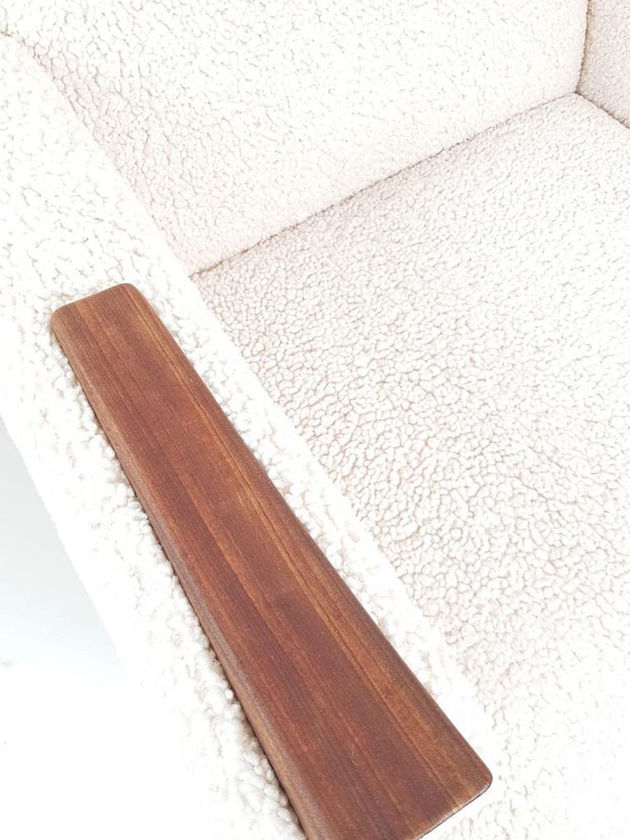 2 Vintage Fauteuils Nieuw Gestoffeerd Teddy Teak Hout image 7