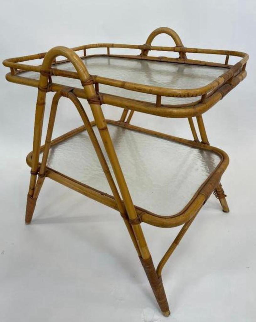 Vintage Rotan Tafel Bijzettafel Rohe Noordwolde Jaren 60 image 7