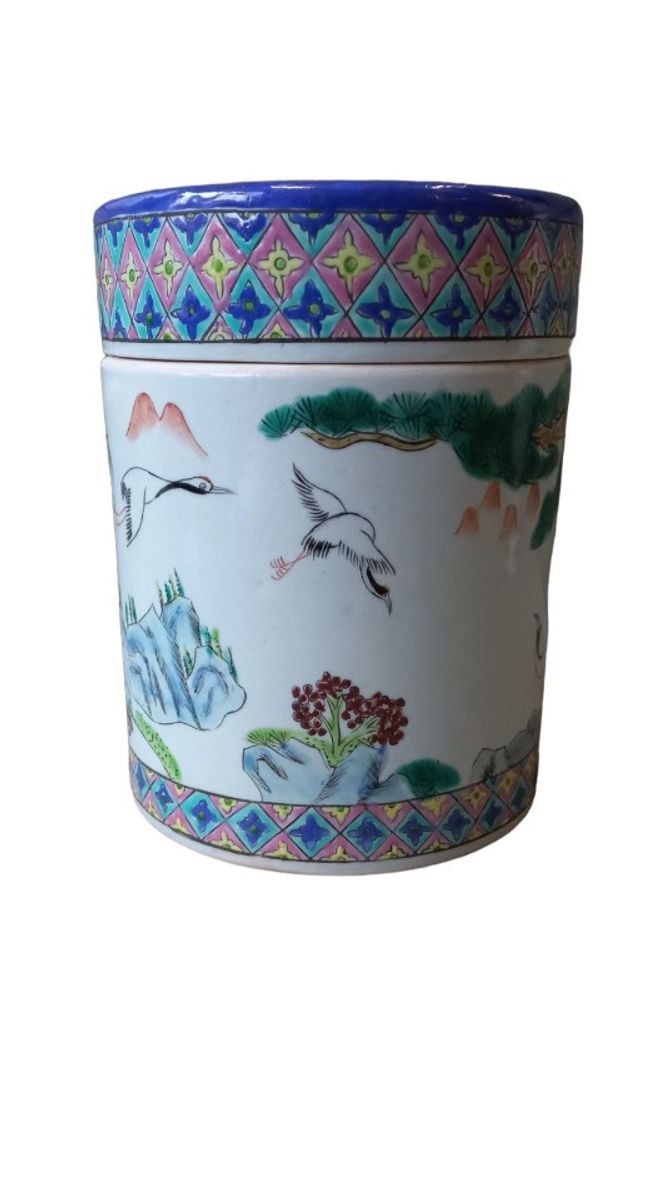 Chinese Theedoos Met Kraanvogels image 6