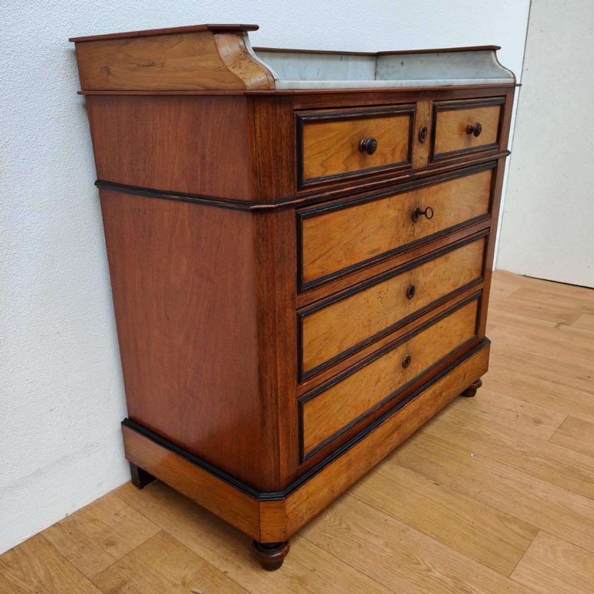 Vintage Frans Dressoir Commode Ladekast Met Marmer Blad 505 image 8