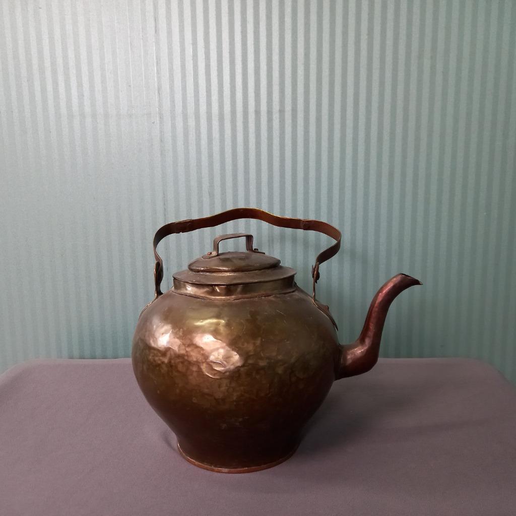 Schitterende Antieke Koperen Gehamerde Appelketel image 6