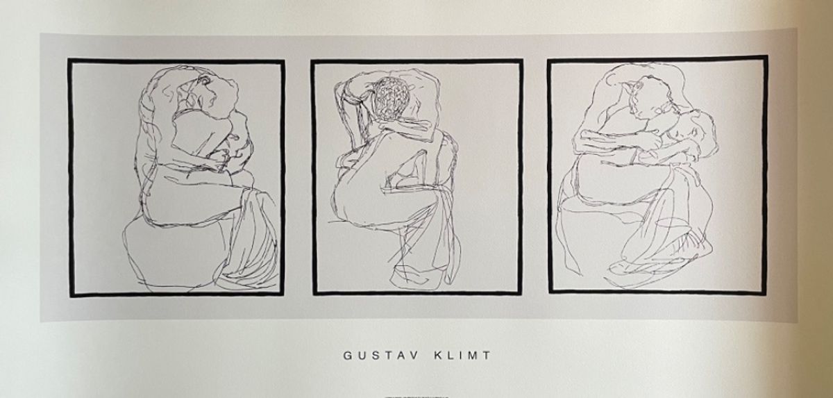 Gustav Klimt After (1862-1918), Coppia Di Amanti, 1903, Printed In Italy image 1