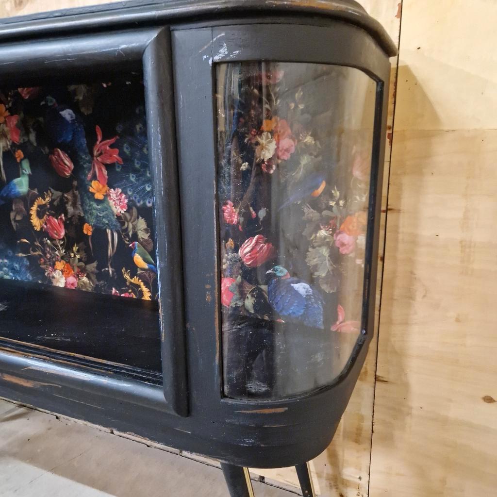 Vintage Kastje Dressoir Drankkast Bar Wandmeubel image 9