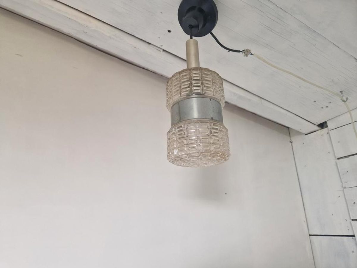 Vintage Space Age Hanglamp Glas En Chroom Design image 6