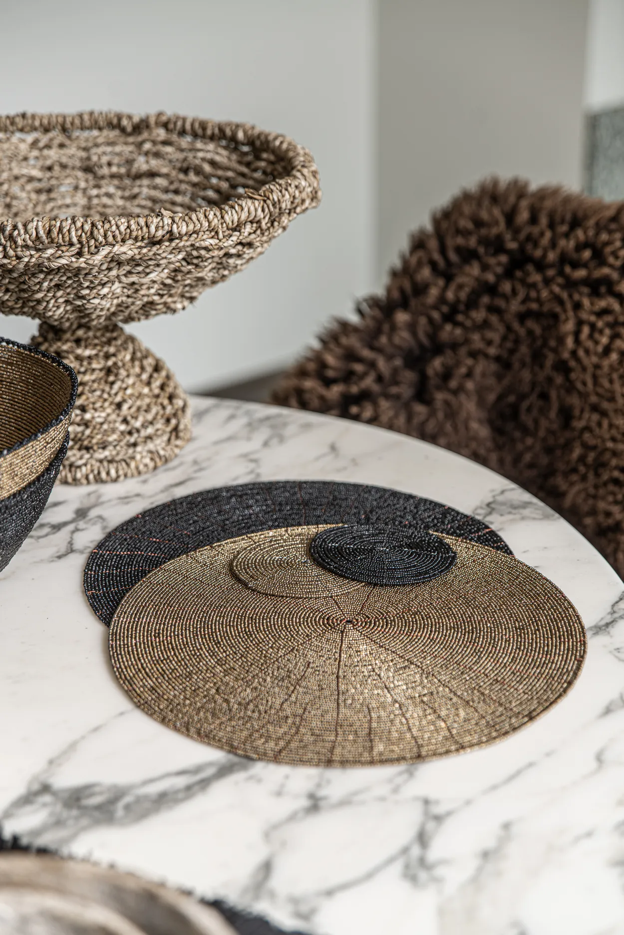 Bazar Bizar | De Beaded Onderzetter - Zwart image 3