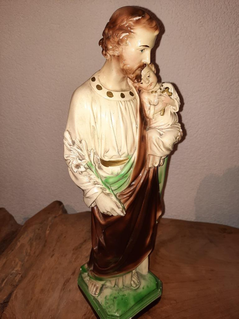 Antiek Religie Beeld Jozef En Jezus image 7