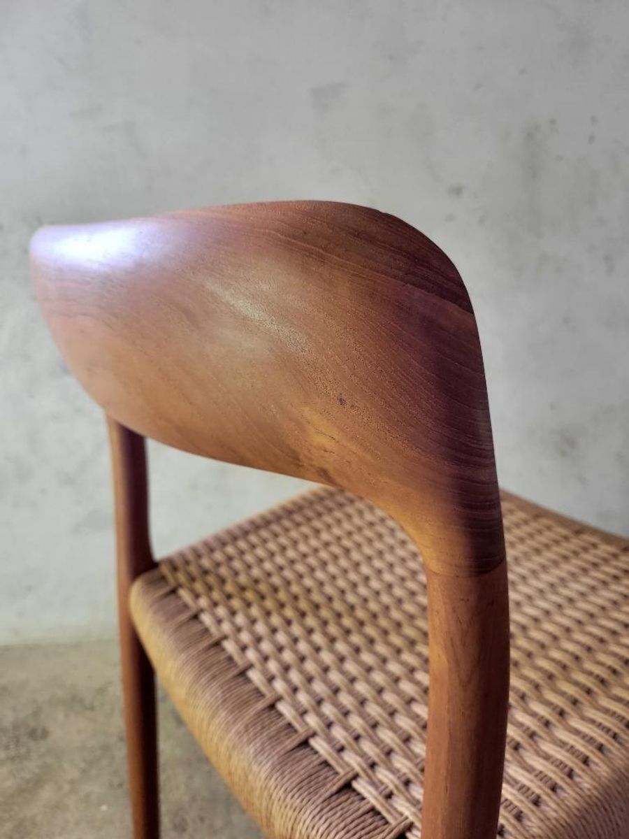 Set Van Zes Model 75 Stoelen In Teak Van N.o. Moller image 15