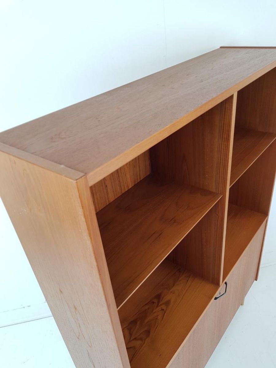 Vintage Deense Boekenkast Met Klep Teak Fineer image 6