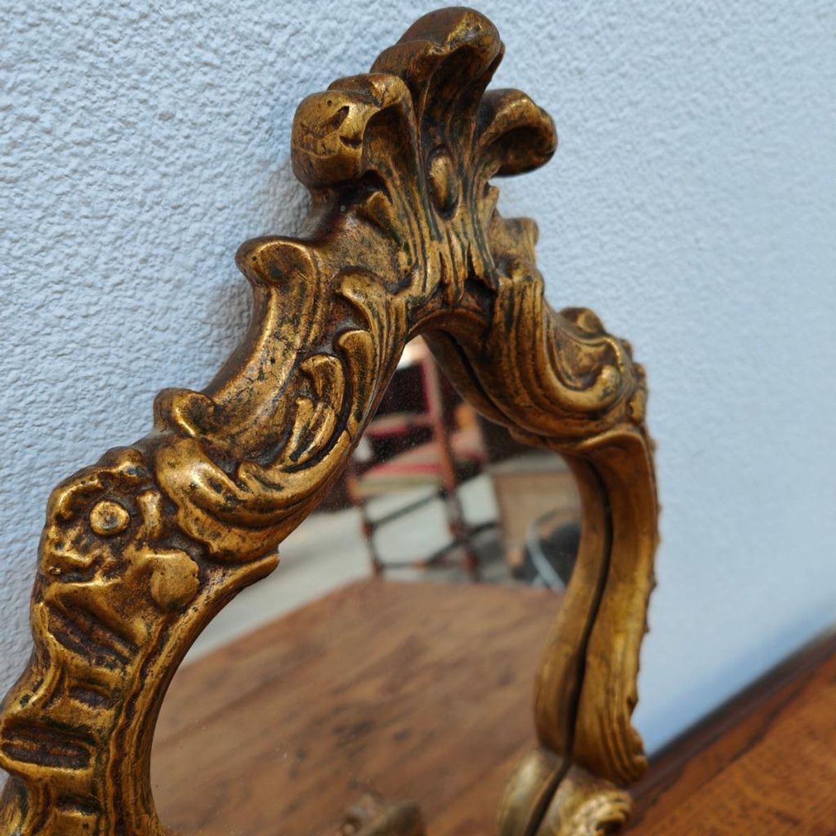 Vintage Hollywood Regency Spiegel Kuifspiegel Met Planchet image 6