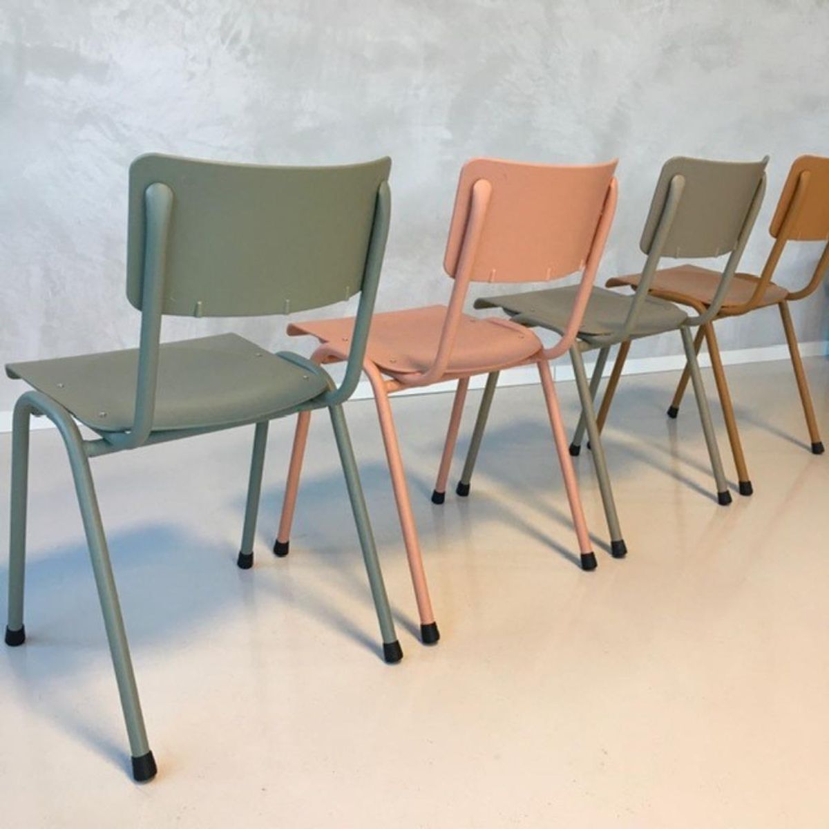 Retro Eettafelstoelen Nieuw Roze Okerbruin Taupe Prijs P/st image 5