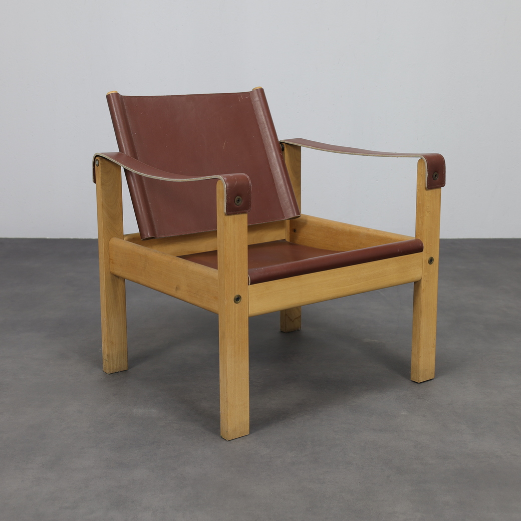 Set Of 2 Lounge Chairs In Teak And Saddle Leather By Karl Heinz Bergmiller For Escriba, Brazil, 1970s image 4