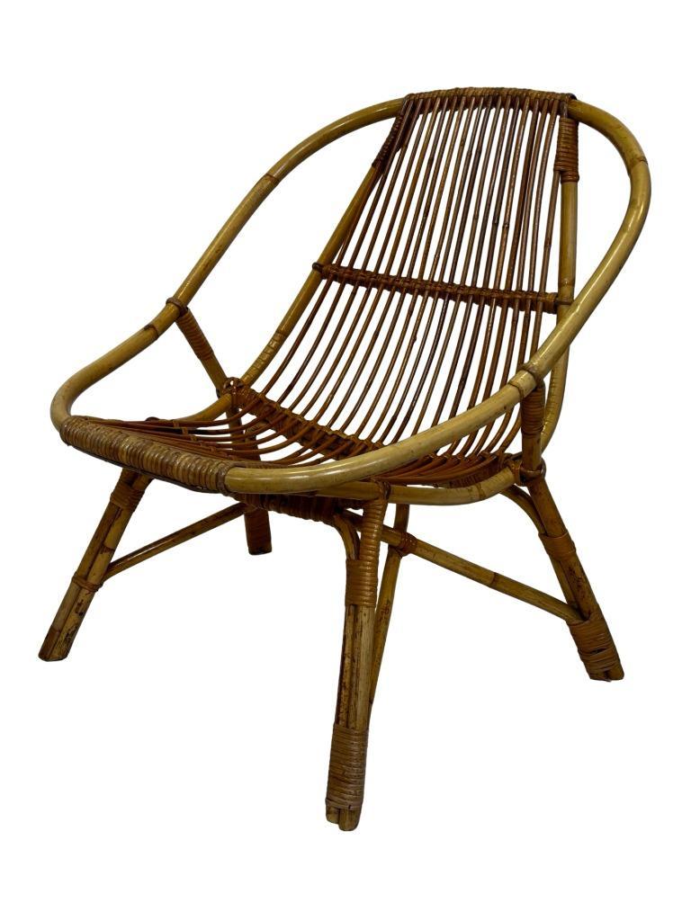 Vintage Set Van 4 Rotan Fauteuils Rohe Noordwolde 1960 image 3