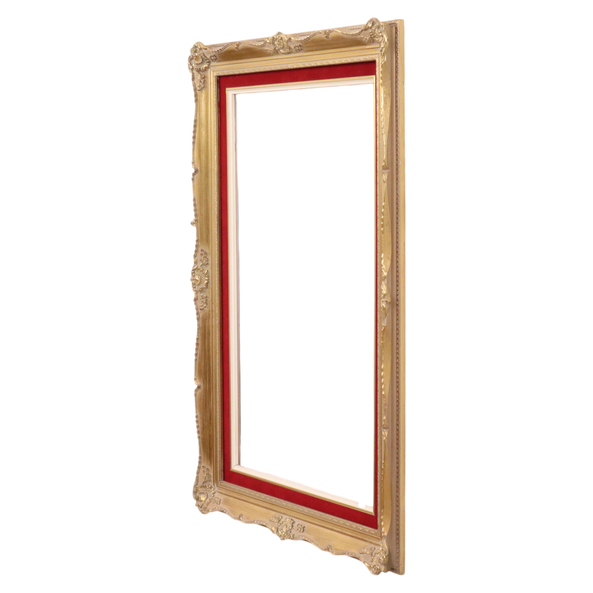 Vintage Vergulde Lijst Barok Stijl Rood Fluweel Klassiek 76x56cm image 14