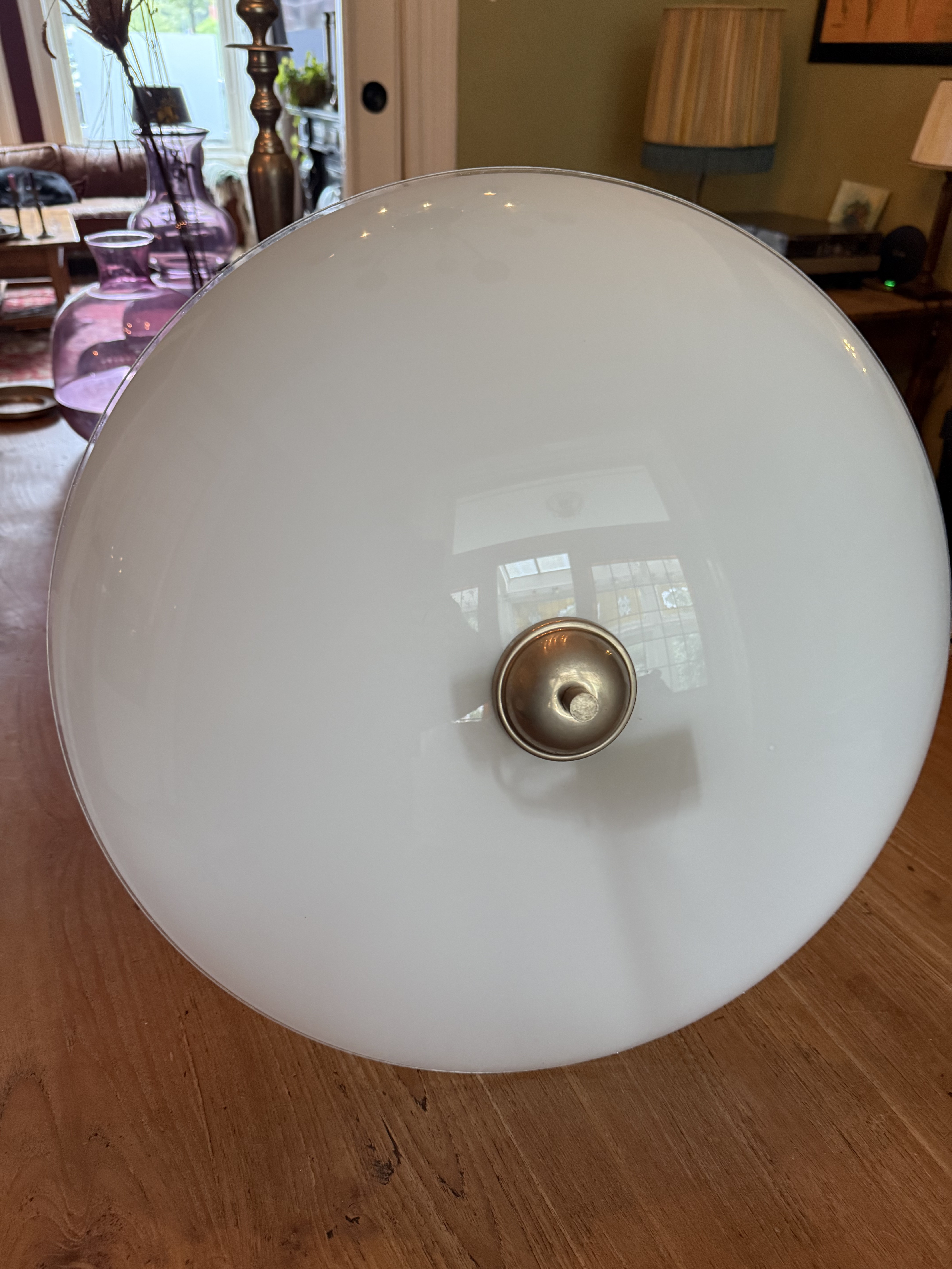 Mooie Grote Witglazen Plafondlamp Van Gispen image 4