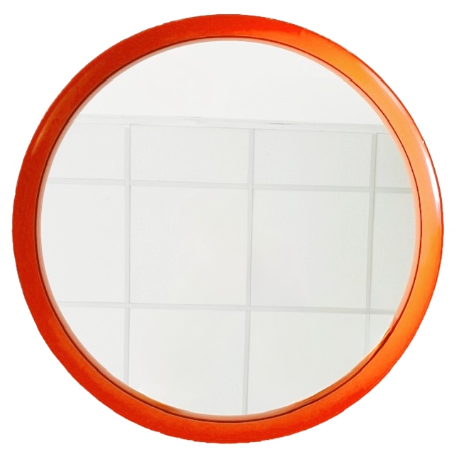 Mid-century Space Age Spiegel Oranje Hout O.w. Hack 1960’s image 4