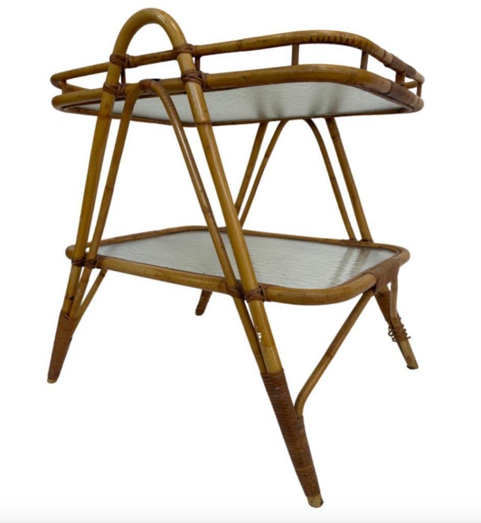 Vintage Rotan Tafel Bijzettafel Rohe Noordwolde Jaren 60 image 5