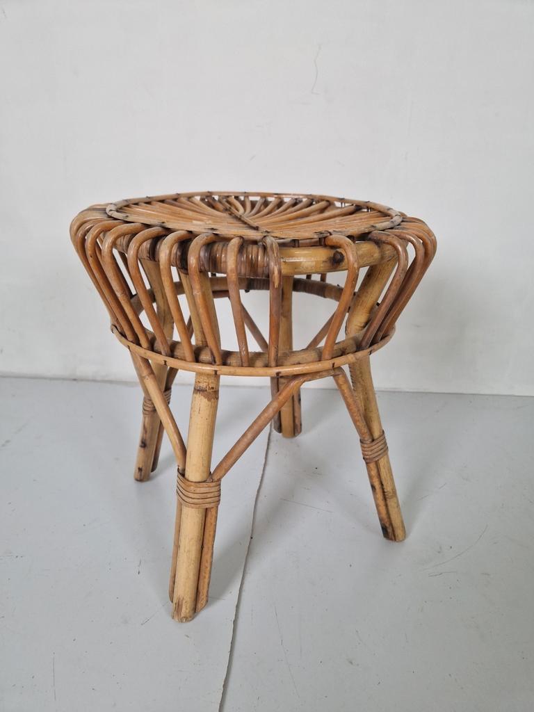 Vintage Franco Albini Rotan Bamboe Krukje Design. image 4