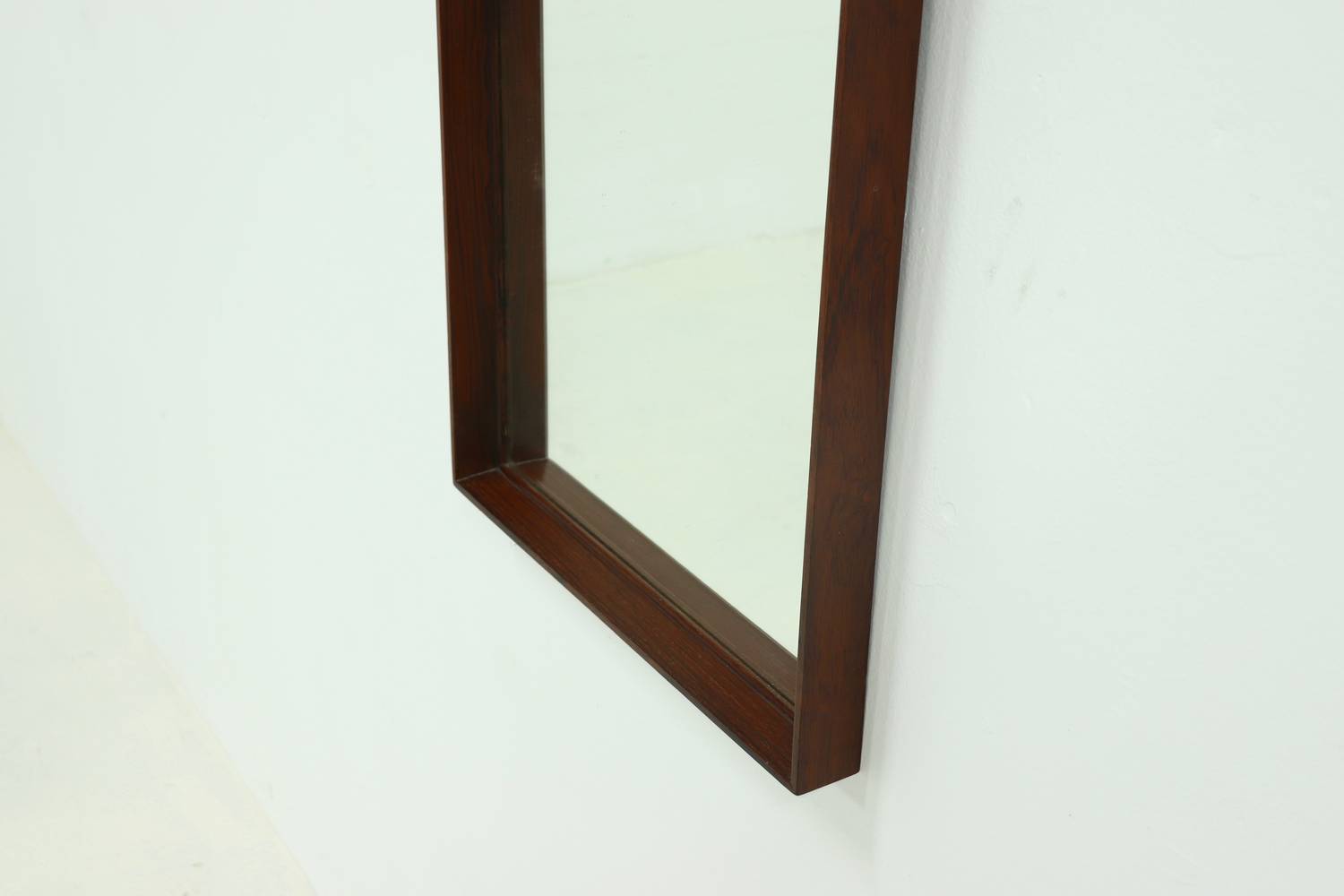 Large Scandinavian Rectangular Rosewood Mirror 1960s image 6