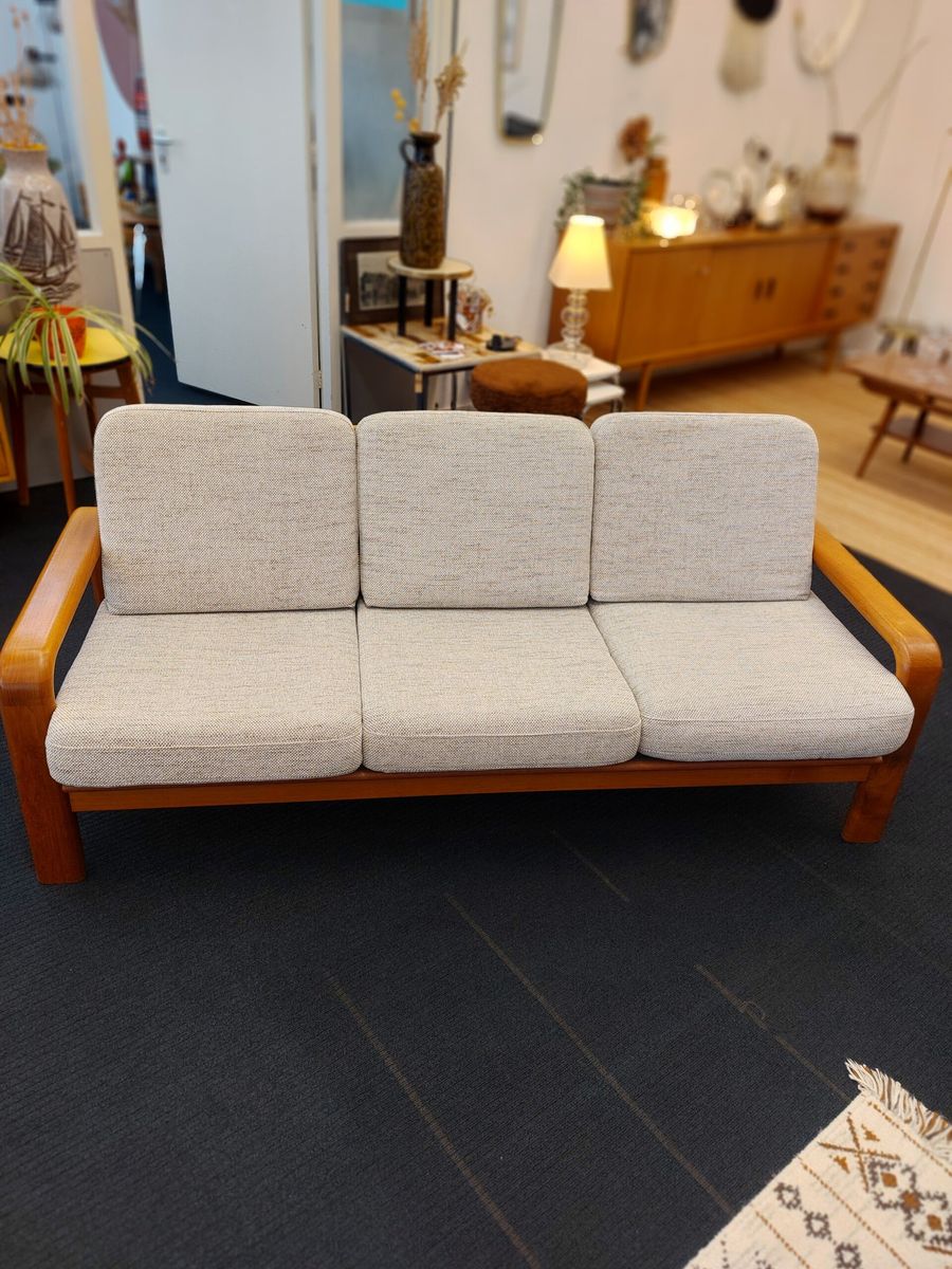 Vintage Deens Design Drie-zits Bank Teak 70s image 7