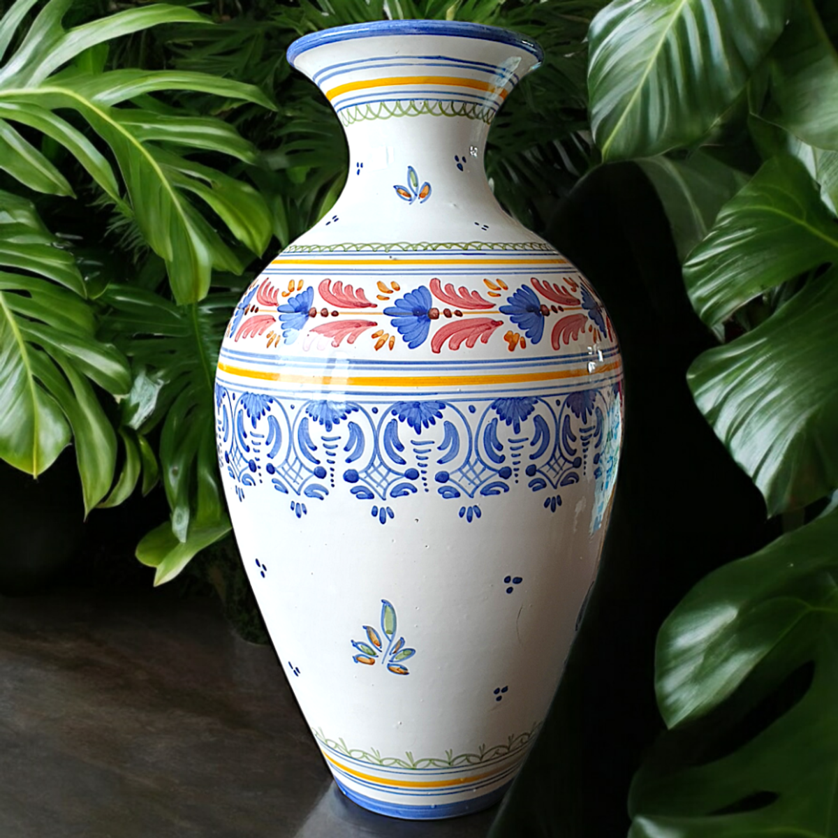 Vintage Talavera Spaans Aardewerk Vaas Prachtig Beschilderd image 9