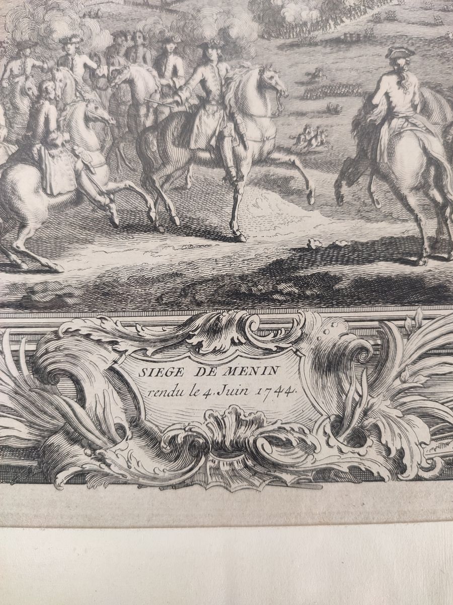 Antieke Gravure 'beleg Van Menen' 1744 image 3