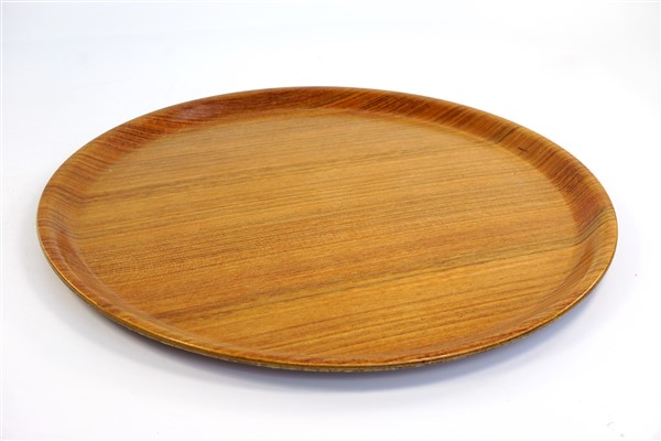 Vintage Dienblad Plywood Rond image 2
