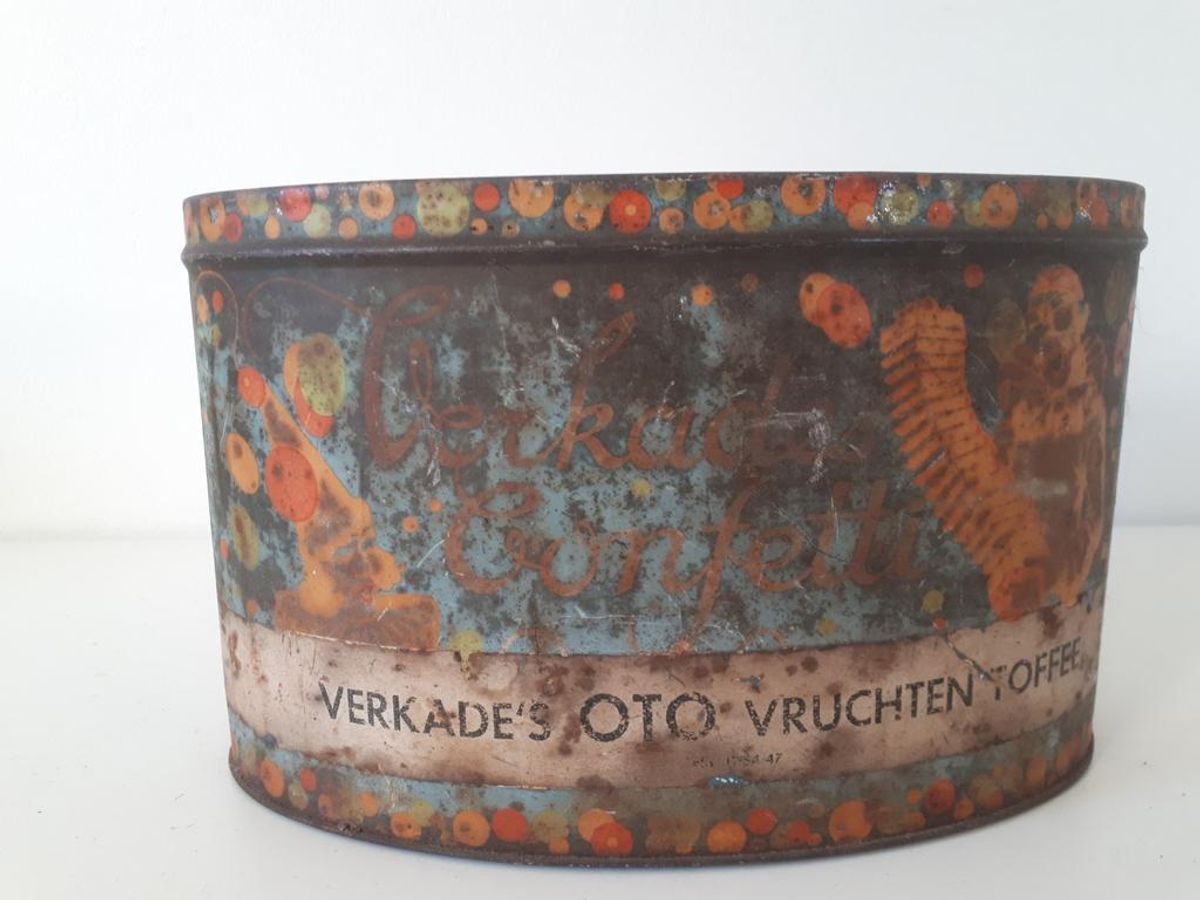 Antiek Blik Verkade Verkades Confetti Oto Vruchten Toffee image 2