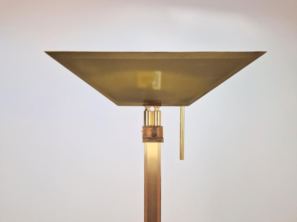 Vintage Deknudt Vloerlamp Messing Regency Uplight Belgie ´70 image 5