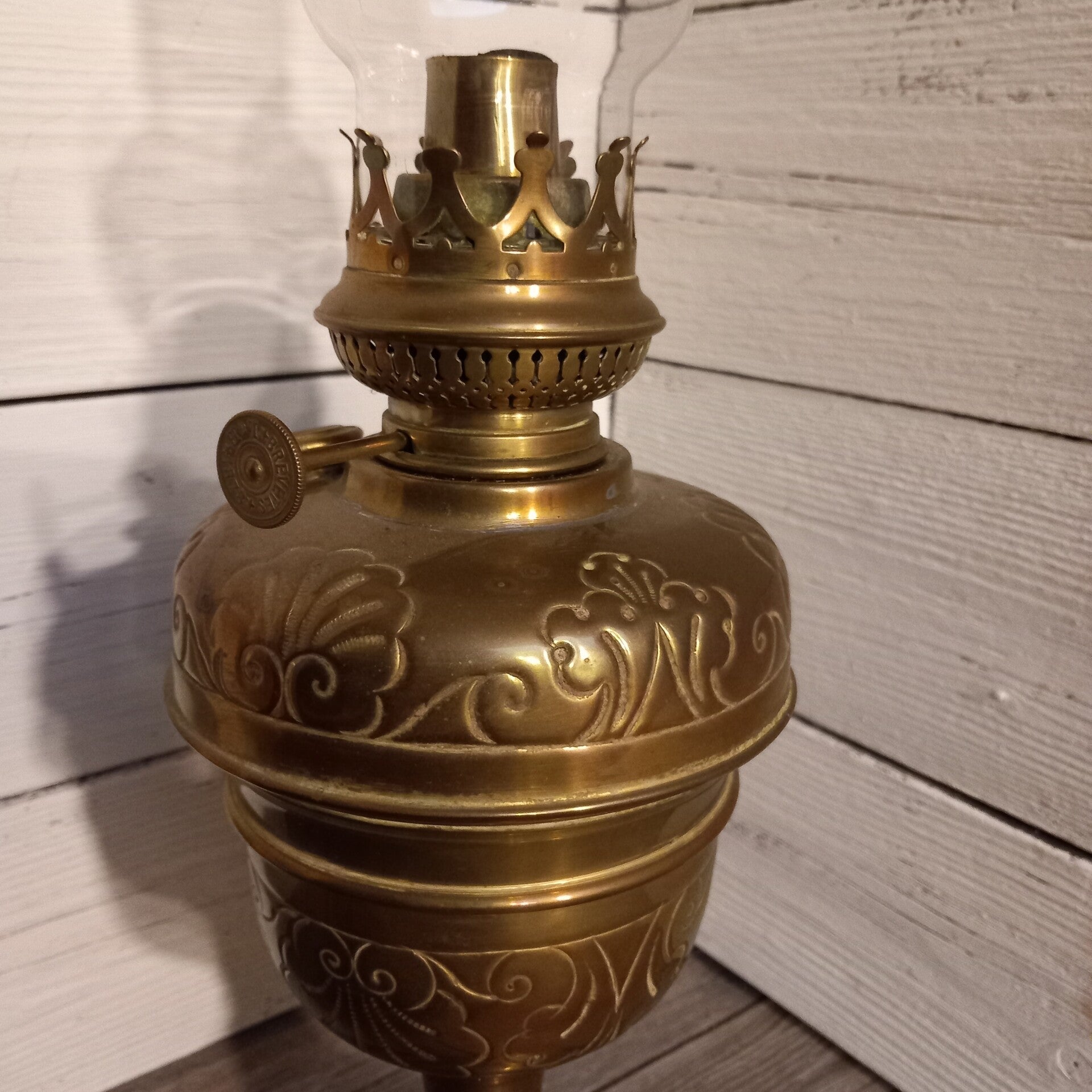 Antieke Koperen Olielamp, In Zeer Nette Staat. image 5
